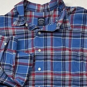 Brooks Brothers Mens Plaid Button Down Shirt Long Sleeve Casual Flannel  1xl